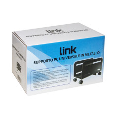 LINK Carrellino Regolabile Da Cm 11.9 A Cm 20.9 Per Pc O Distruggidocumenti Colore Nero In Metallo Con Ruote
