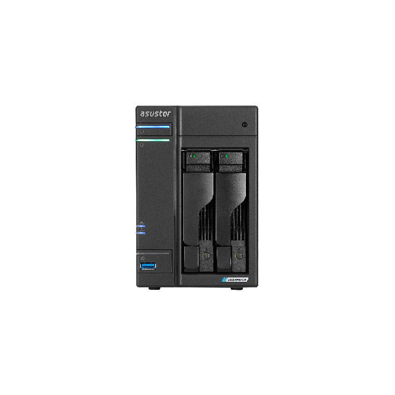 Asustor LOCKERSTOR 2 Gen2 + (AS6702T v2) NAS Desktop Intel® Celeron® N5105 4 GB DDR4 0 TB ADM Nero