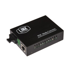 LINK Media Converter Fibra Ottica Sc Duplex Singlemode - Rj45 10 100 Singlemode 1310Nm Poe 802.3At 30W 10 100