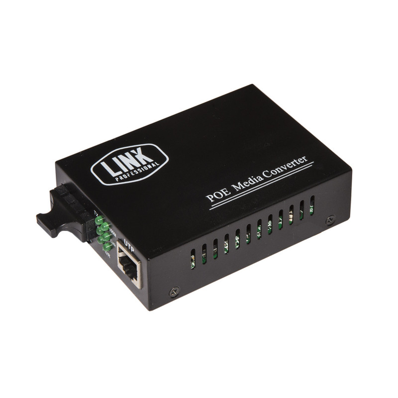 LINK Media Converter Fibra Ottica Sc Duplex Singlemode - Rj45 10/100 Singlemode 1310Nm Poe 802.3At 30W 10/100