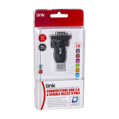 LINK Adattatore Da Pc Usb 2.0 A Porta Seriale Rs232 9 Pin Maschio Con Cavo Cm 80
