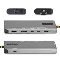 StarTech.com Adattatore Multiporta USB4 7-in-1, Dual 4K senza driver per macOS e Windows, ricarica PD 140W, Hub 3 porte 10Gbps,