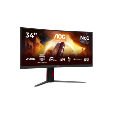 AOC G4 CU34G4ZCA Monitor PC 86,4 cm (34") 3440 x 1440 Pixel Wide Quad HD Nero, Rosso