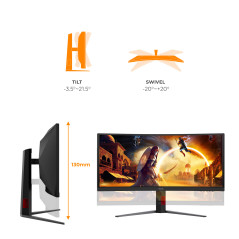 AOC G4 CU34G4ZCA Monitor PC 86,4 cm (34") 3440 x 1440 Pixel Wide Quad HD Nero, Rosso