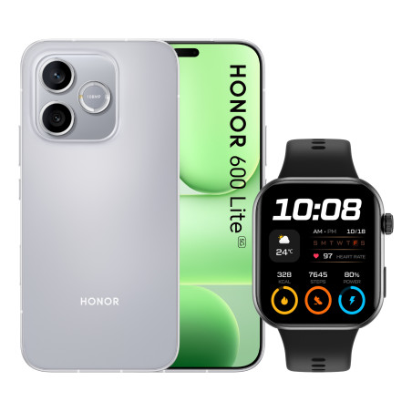 Honor BUNDLE 600 LITE 256GB V GREY+WATCH 2i BLACK 16,8 cm (6.6") Doppia SIM 5G USB tipo-C 8 GB 6520 mAh Grigio