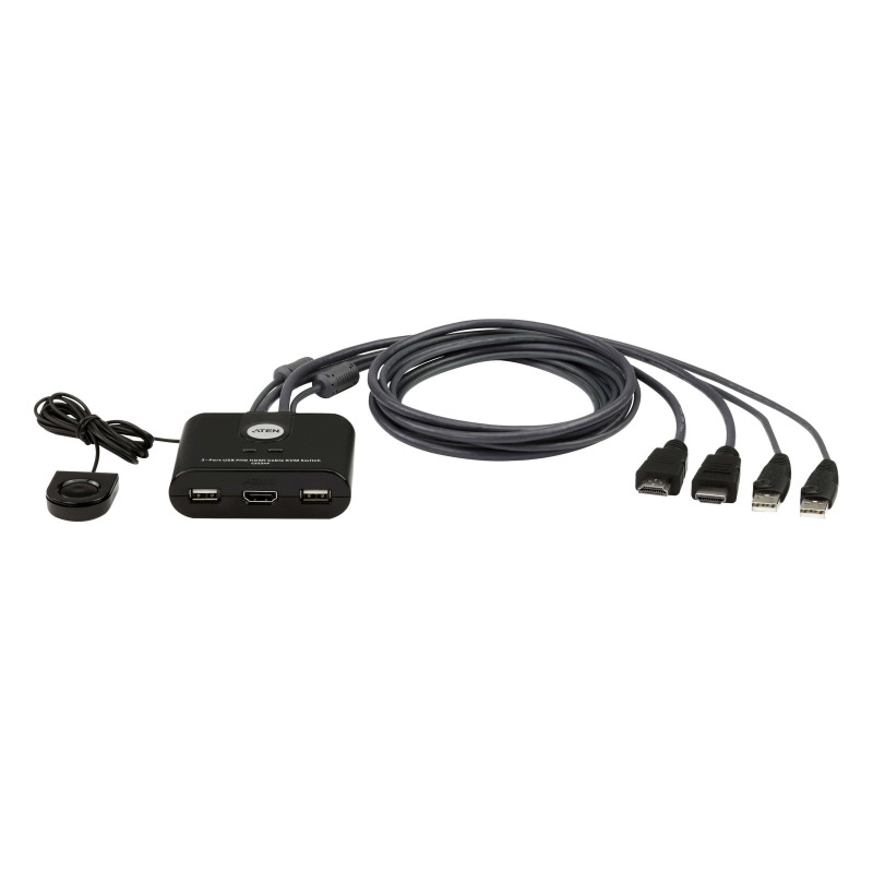 ATEN Switch KVM cablato HDMI FHD USB a 2 porte ATEN Switch KVM cablato HDMI FHD USB a 2 porte