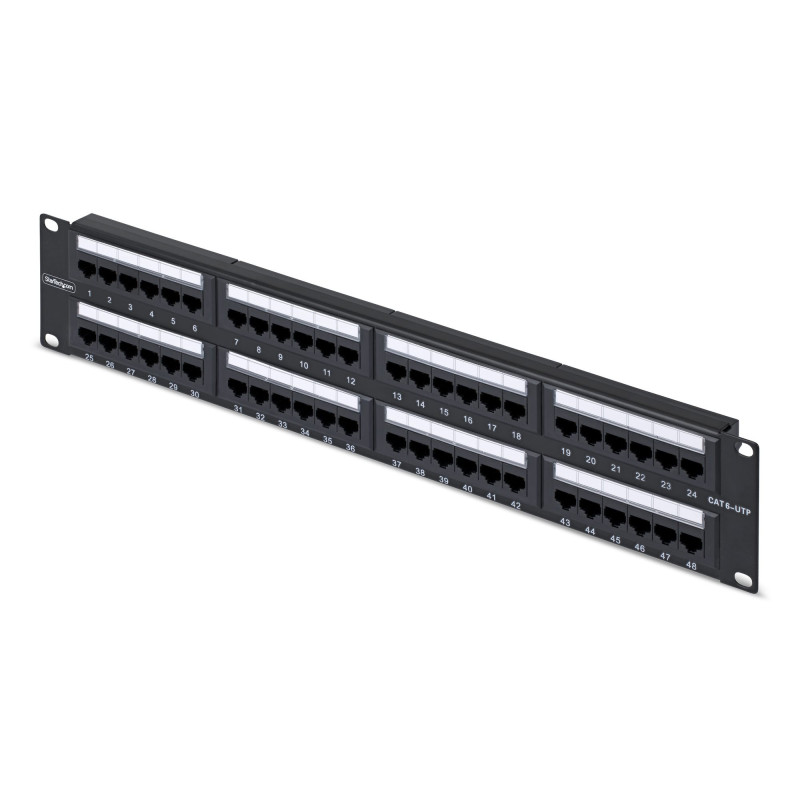 StarTech.com Pannello Patch Cat6 da 48 porte 2U montabile su rack, RJ45, UTP, 110 Punch-Down, Patch Panel/ Pannelllo di rete StarTech.com Pannello Patch Cat6 da 48 porte 2U montabile su rack, RJ45, UTP, 110 Punch-Down, Patch Panel/ Pannelllo di rete