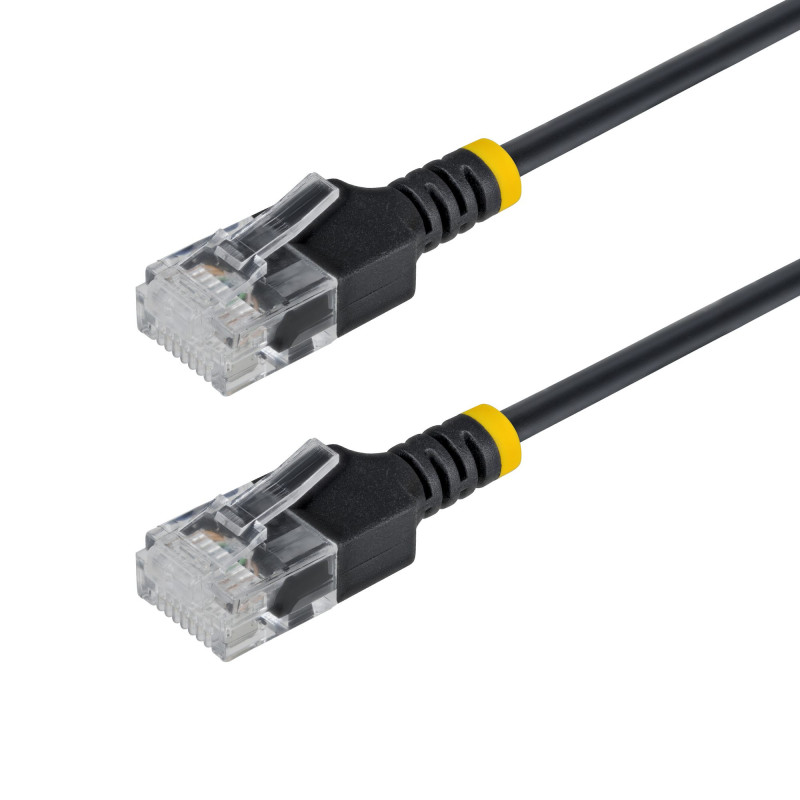 StarTech.com Cavo Ethernet Cat6A Ultra Slim da 3 m Nero, UTP, Rame Puro 34AWG, Cavo di Rete Patch RJ45 Ultra Sottile, Testato
