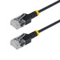 StarTech.com Cavo Ethernet Cat6A Ultra Slim da 3 m Nero, UTP, Rame Puro 34AWG, Cavo di Rete Patch RJ45 Ultra Sottile, Testato