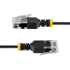 StarTech.com Cavo Ethernet Cat6A Ultra Slim da 3 m Nero, UTP, Rame Puro 34AWG, Cavo di Rete Patch RJ45 Ultra Sottile, Testato