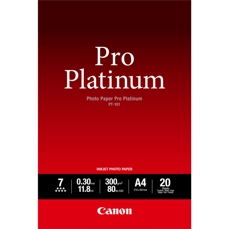 Canon Carta fotografica Pro Platinum PT-101 A4 - 20 fogli Canon Carta fotografica Pro Platinum PT-101 A4 - 20 fogli