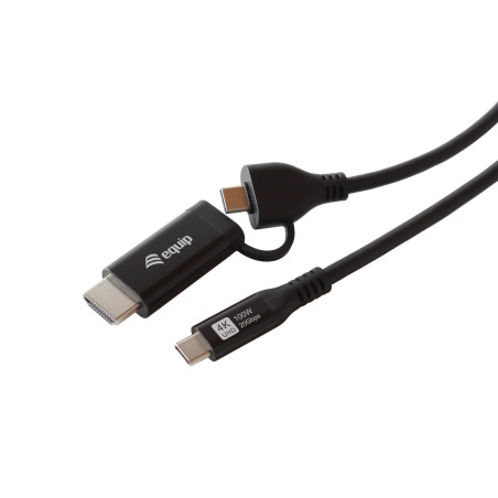 Equip 128436 cavo e adattatore video 2 m USB tipo-C HDMI + USB Type-C Nero