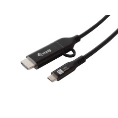 Equip 128436 cavo e adattatore video 2 m USB tipo-C HDMI + USB Type-C Nero