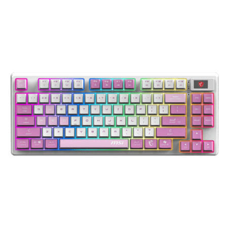 MSI FORGE GK600 TKL WIRELESS VIOLET IT tastiera Gaming USB + Bluetooth QWERTY Italiano Rosa, Viola, Bianco