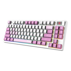 MSI FORGE GK600 TKL WIRELESS VIOLET IT tastiera Gaming USB + Bluetooth QWERTY Italiano Rosa, Viola, Bianco