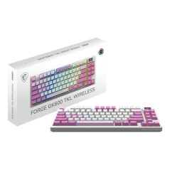 MSI FORGE GK600 TKL WIRELESS VIOLET IT tastiera Gaming USB + Bluetooth QWERTY Italiano Rosa, Viola, Bianco