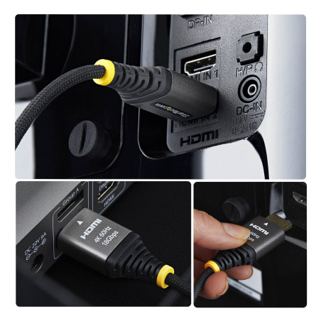 StarTech.com Cavo HDMI High Speed Premium Certificato da 3 m, Ultra Flessibile, 4K 60Hz/1440p 144Hz, HDR10/ARC, 18Gbps, Cavo