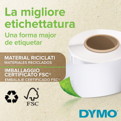DYMO LW etichette di ritorno originali | 25 mm x 54 mm | 24 rotoli da 500 etichette facili da staccare (12.000 pezzi) |