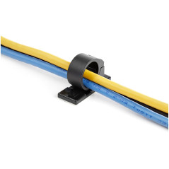 StarTech.com 100 Clip Fermacavi Autoadesivi Nero - Graffette Fermacavo Adesive da Scrivania per Cavi Elettrici Rete - Supporto