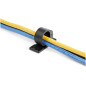 StarTech.com 100 Clip Fermacavi Autoadesivi Nero - Graffette Fermacavo Adesive da Scrivania per Cavi Elettrici/Rete - Supporto