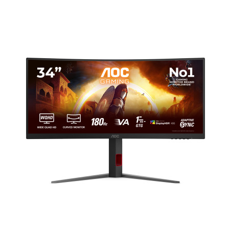 AOC G4 CU34G4CA Monitor PC 86,4 cm (34") 3440 x 1440 Pixel Wide Quad HD Nero, Rosso