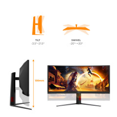 AOC G4 CU34G4CA Monitor PC 86,4 cm (34") 3440 x 1440 Pixel Wide Quad HD Nero, Rosso