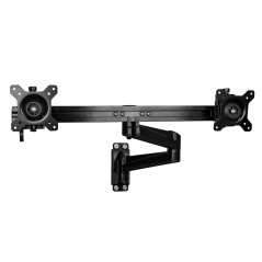 StarTech.com Braccio per doppio monitor - Supporto a parete per 2 display 24" (5Kg) VESA ergonomico e articolato - Traversa