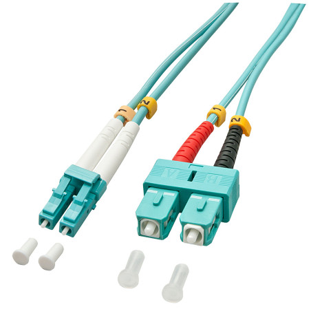 Lindy 10m OM3 LC - SC Duplex cavo InfiniBand e in fibra ottica Turchese