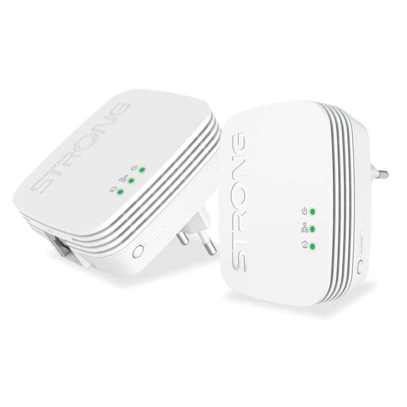 Strong Powerline 600 Duo Mini 600 Mbit/s Collegamento ethernet LAN Bianco 2 pz Strong Powerline 600 Duo Mini 600 Mbit/s Collegamento ethernet LAN Bianco 2 pz