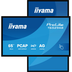 iiyama T6529AS-B1AG visualizzatore di messaggi Design chiosco 163,8 cm (64.5") LED Wi-Fi 420 cd m² 4K Ultra HD Nero Touch
