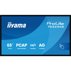 iiyama T6529AS-B1AG visualizzatore di messaggi Design chiosco 163,8 cm (64.5") LED Wi-Fi 420 cd/m² 4K Ultra HD Nero Touch