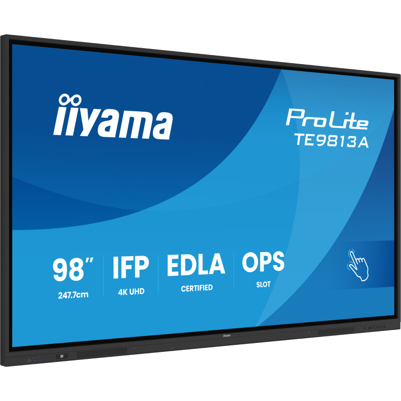iiyama TE9813A-B2AG visualizzatore di messaggi Design chiosco 2,48 m (97.5") Wi-Fi 500 cd/m² 4K Ultra HD Nero Touch screen