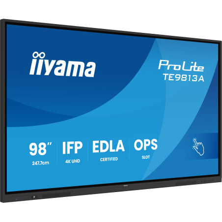 iiyama TE9813A-B2AG visualizzatore di messaggi Design chiosco 2,48 m (97.5") Wi-Fi 500 cd m² 4K Ultra HD Nero Touch screen