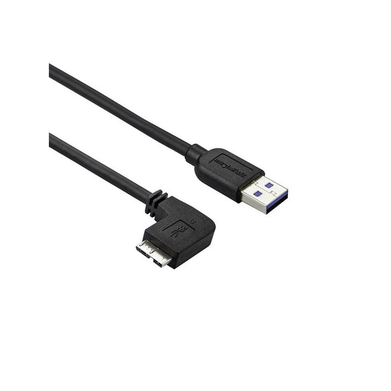 StarTech.com Cavo USB 3.0 Tipo A a Micro B slim - Connettore USB3.0 A a Micro B slim ad angolo sinistro Gen 1 (5 Gbps) - 1m StarTech.com Cavo USB 3.0 Tipo A a Micro B slim - Connettore USB3.0 A a Micro B slim ad angolo sinistro Gen 1 (5 Gbps) - 1m
