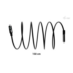 i-tec Thunderbolt 4 USB4 Class Pro Cable 240W with LCD (40 Gbps, 150 cm)