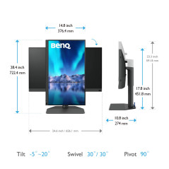 BenQ SW272QN Monitor PC 68,6 cm (27") 2560 x 1440 Pixel Wide Quad HD LED Nero