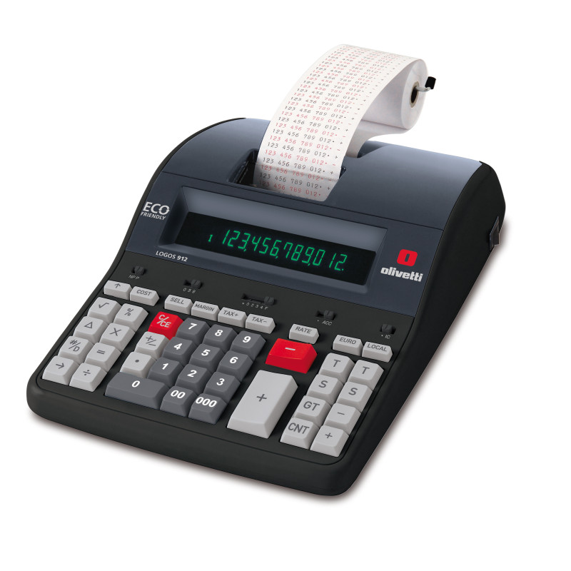 Olivetti Logos 912 calcolatrice Desktop Calcolatrice con stampa Nero