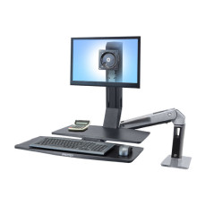 Ergotron WorkFit -A, Single LD @ Worksurface+ 61 cm (24") Scrivania Nero