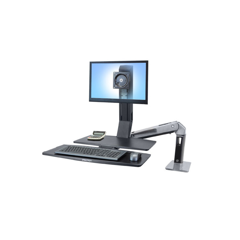 Ergotron WorkFit -A, Single LD @ Worksurface+ 61 cm (24") Scrivania Nero Ergotron WorkFit -A, Single LD @ Worksurface+ 61 cm (24") Scrivania Nero