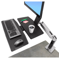 Ergotron WorkFit -A, Single LD @ Worksurface+ 61 cm (24") Scrivania Nero