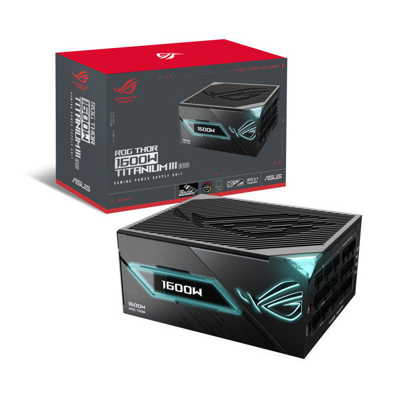 ASUS ROG -THOR-1600T3-GAMING-EVO alimentatore per computer 1600 W 20+4 pin ATX ATX Grigio ASUS ROG -THOR-1600T3-GAMING-EVO alimentatore per computer 1600 W 20+4 pin ATX ATX Grigio