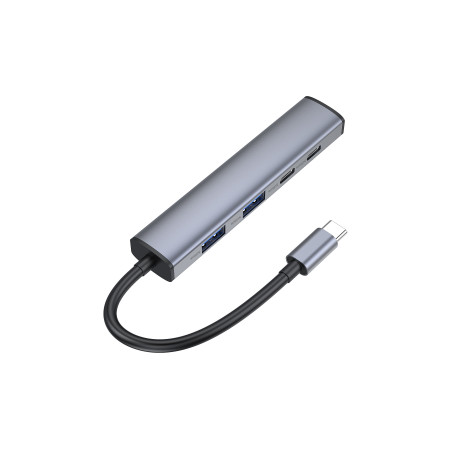 Conceptronic HUBBIES22G hub di interfaccia USB 3.2 Gen 1 (3.1 Gen 1) Type-C 5000 Mbit/s Grigio