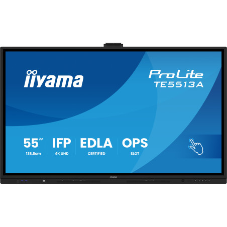 iiyama TE5513A-B3AG visualizzatore di messaggi Pannello piatto interattivo 138,7 cm (54.6") LCD Wi-Fi 500 cd/m² 4K Ultra HD