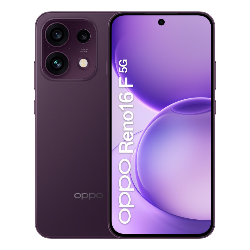 OPPO Reno16 F 5G AI Smartphone, Tripla fotocamera 50+8+50MP, Selfie 50MP, Display 6.57” 120HZ AMOLED FHD+, 6500mAh, RAM