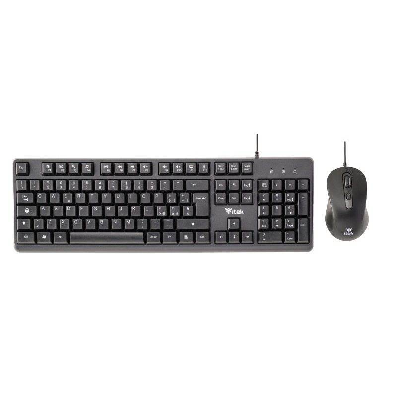 itek DEC C01 tastiera Mouse incluso Universale USB QWERTY Inglese, Italiano Nero itek DEC C01 tastiera Mouse incluso Universale USB QWERTY Inglese, Italiano Nero