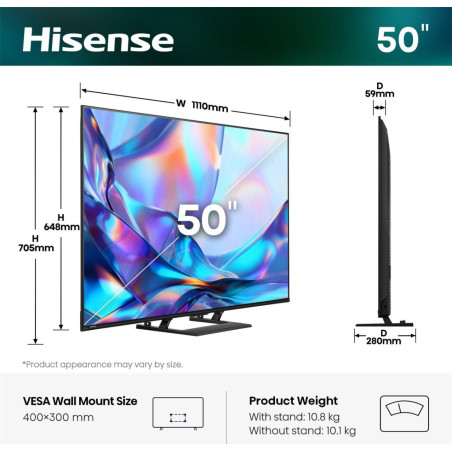 Hisense 50A79S TV 127 cm (50") 4K Ultra HD Smart TV Wi-Fi Nero