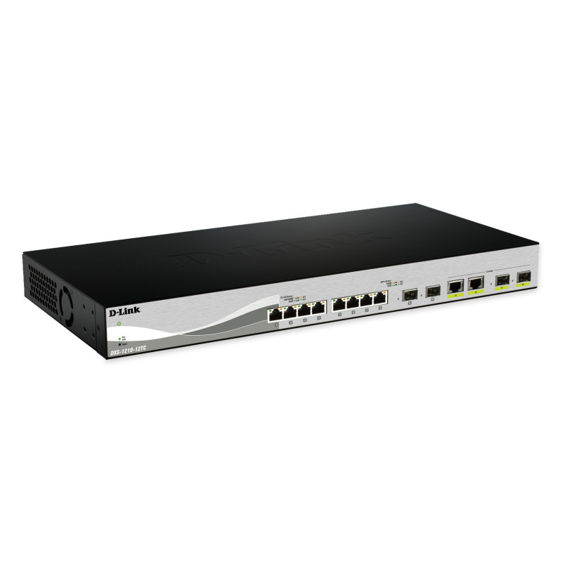 D-Link DXS-1210-12SC/E switch di rete Gestito L2 10G Ethernet (100/1000/10000) 1U Nero, Argento D-Link DXS-1210-12SC/E switch di rete Gestito L2 10G Ethernet (100/1000/10000) 1U Nero, Argento