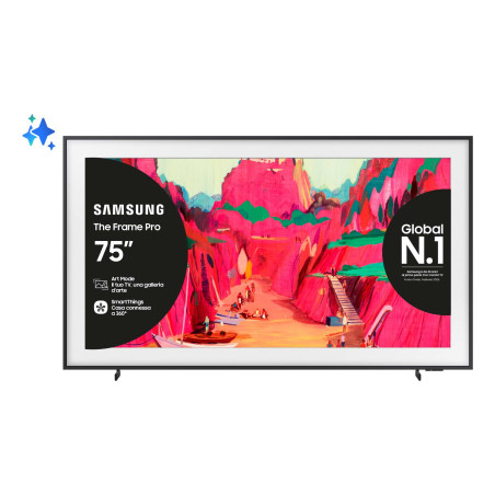 Samsung The Frame Pro AI TV 75" QE75LS03FWUXZT 4K, Processore NQ4 AI Gen3, 4K AI Upscaling, Art Mode, Matte Display, Neo