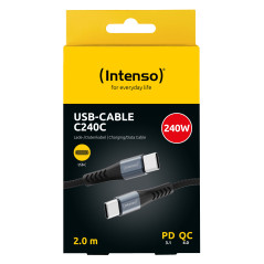 Intenso CHARGING / DATA CABLE C240C / 2 METER / ZWART cavo USB 2 m USB C 240 W Nero