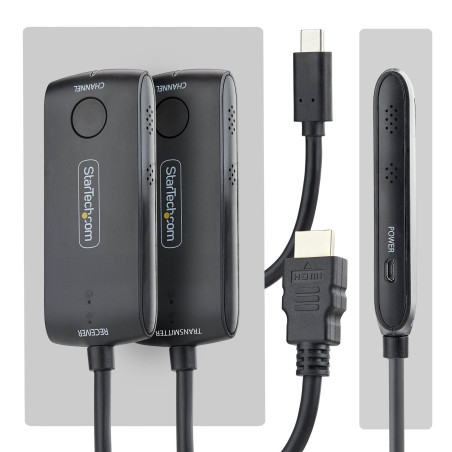 StarTech.com Extender Wireless USB-C a HDMI per Sale Riunioni e Huddle Space, 4K 60Hz, Portata 20m, Alimentazione USB, Kit